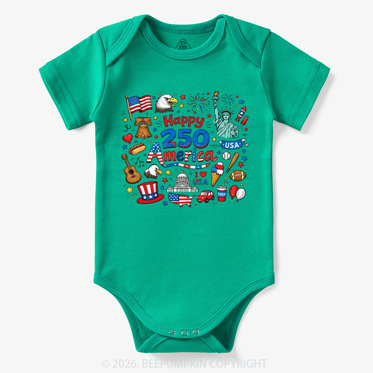 Happy 250 America Bodysuit