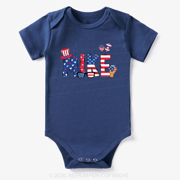 Personalized 4th Of July USA Patriotic Bodysuit