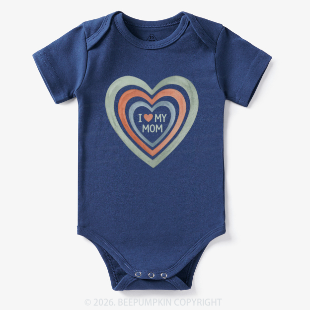 I Love My Mom Cute Mother's Day Bodysuit