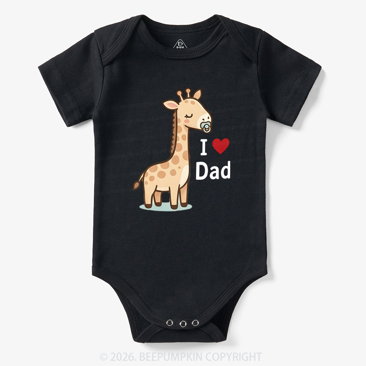 I Love Mom and Dad Giraffe Bodysuit
