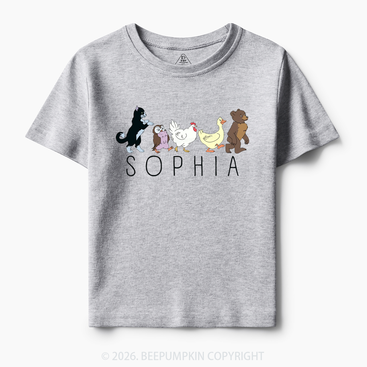 Personalized Cute Animal Friends Toddler&Kid's Tees