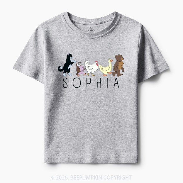 Personalized Cute Animal Friends Toddler&Kid's Tees