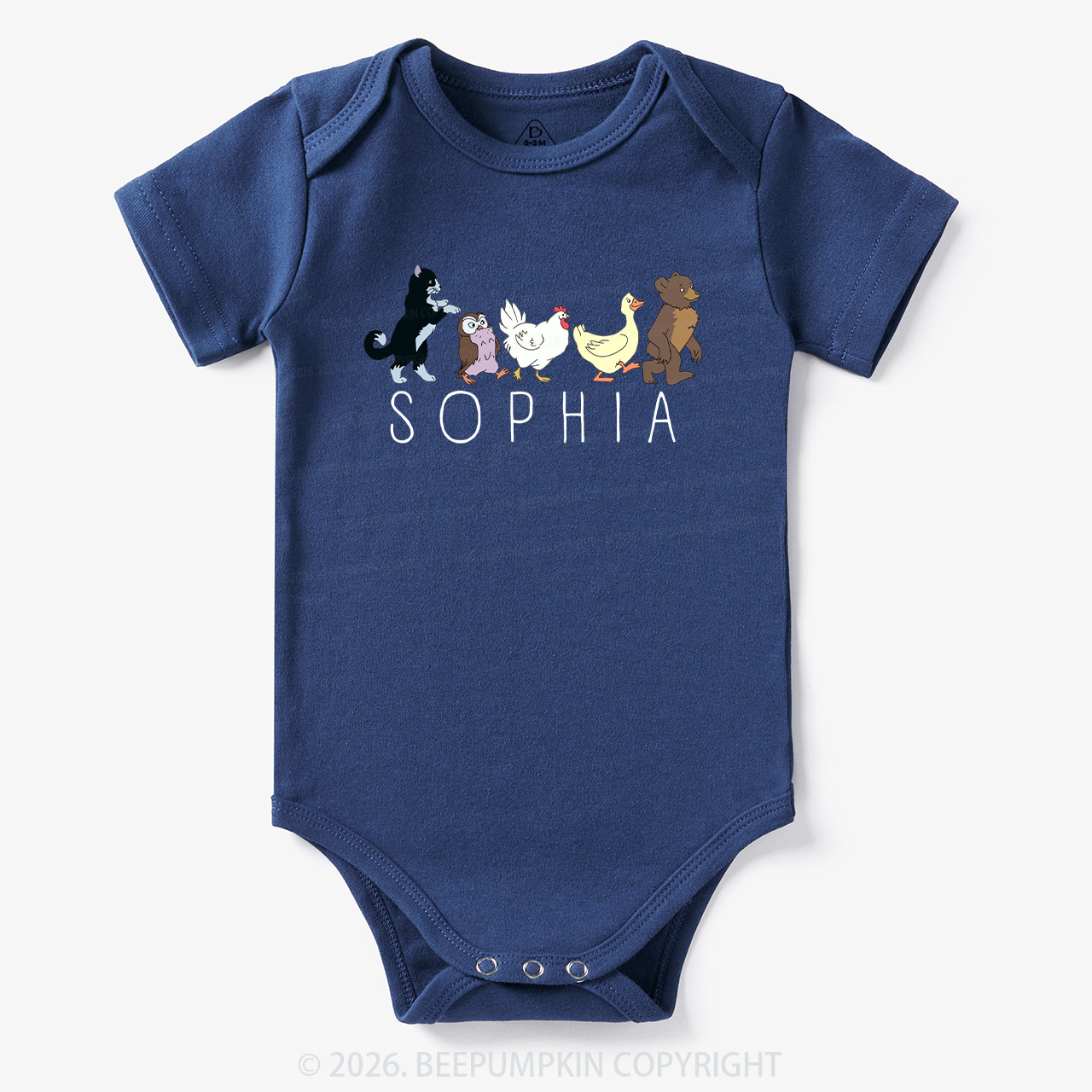 Personalized Cute Animal Friends Bodysuit