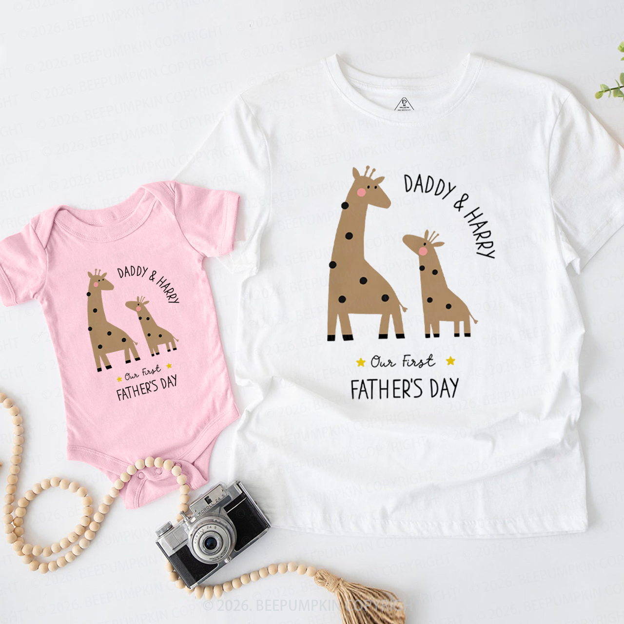 Personalized Cute Our First Father's Day Dad&Me Matching Shirts