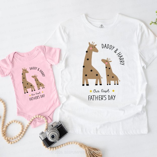 Personalized Cute Our First Father's Day Dad&Me Matching Shirts