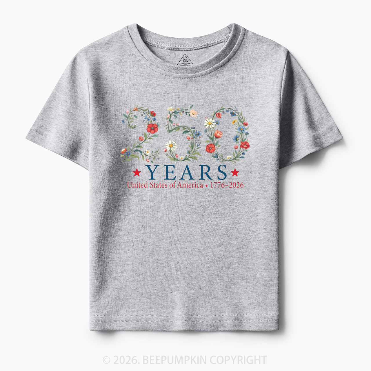 USA 250th Anniversary Floral Toddler&Kid's Tees