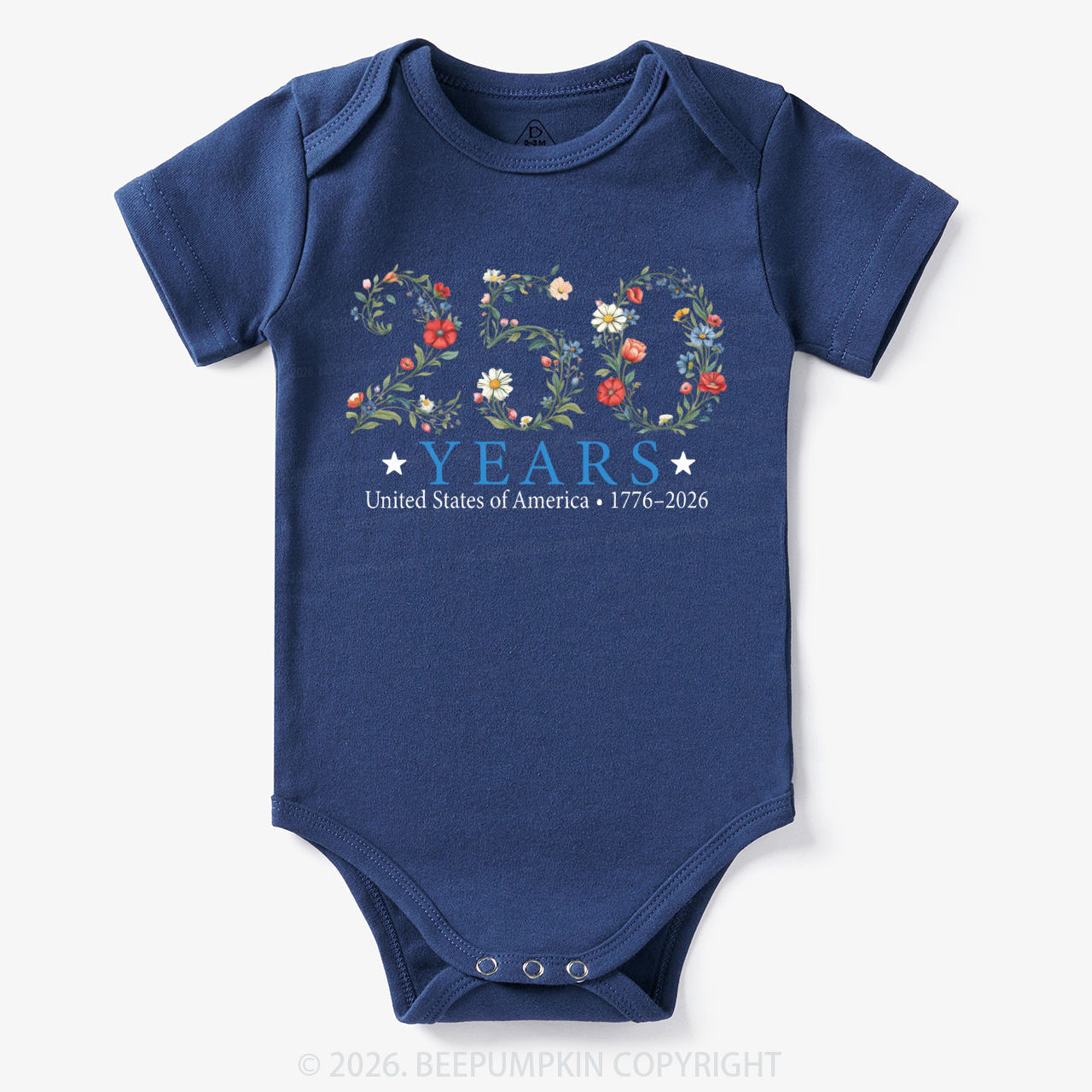 USA 250th Anniversary Floral Bodysuit