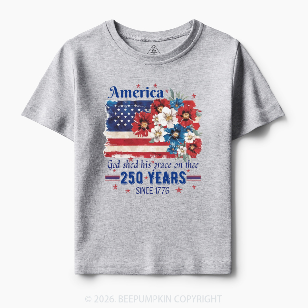 America 250 Years Flag Floral Toddler&Kid's Tees