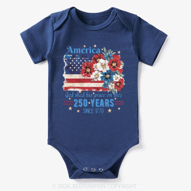 America 250 Years Flag Floral Bodysuit