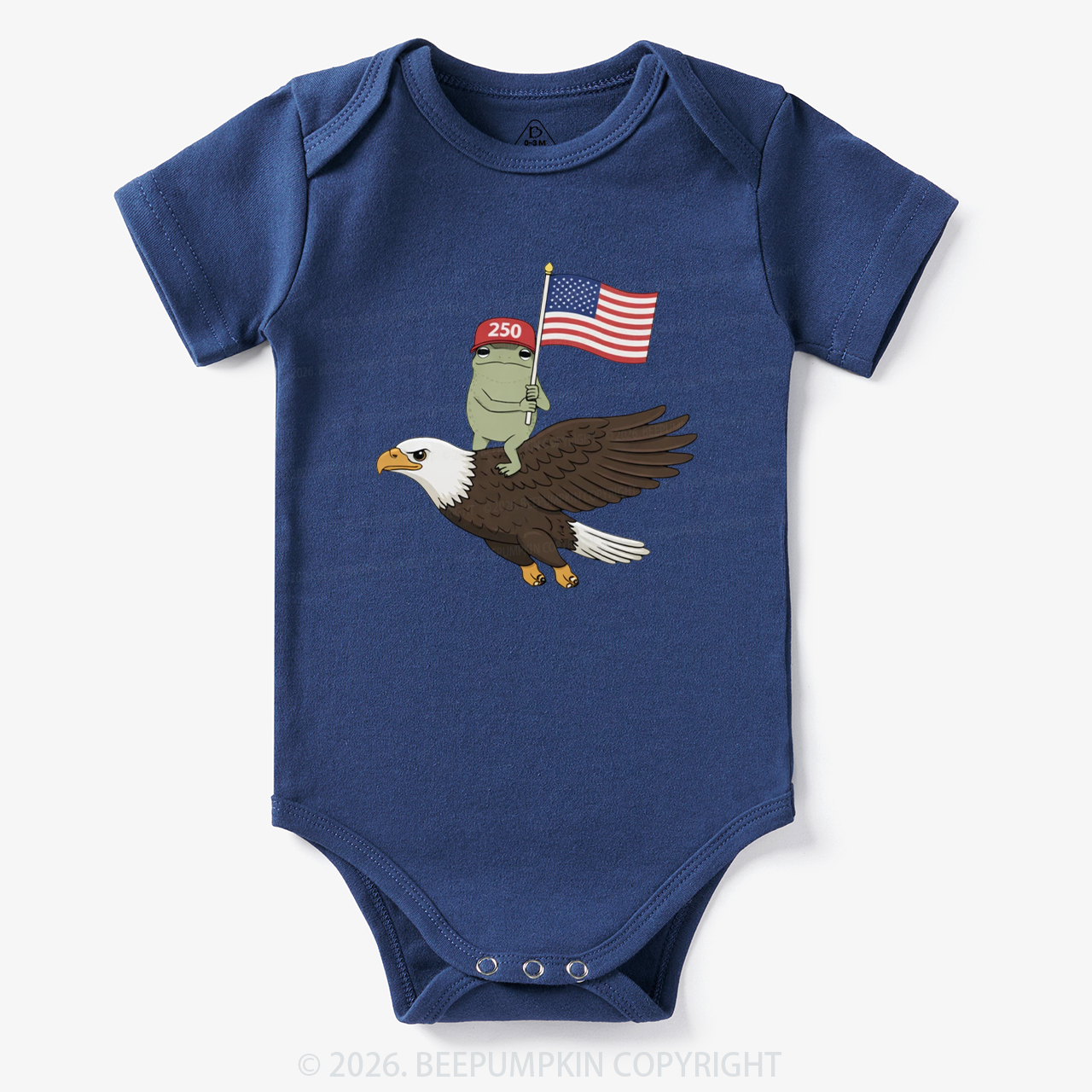 Americas 250th Birthday Funny Frog Bodysuit