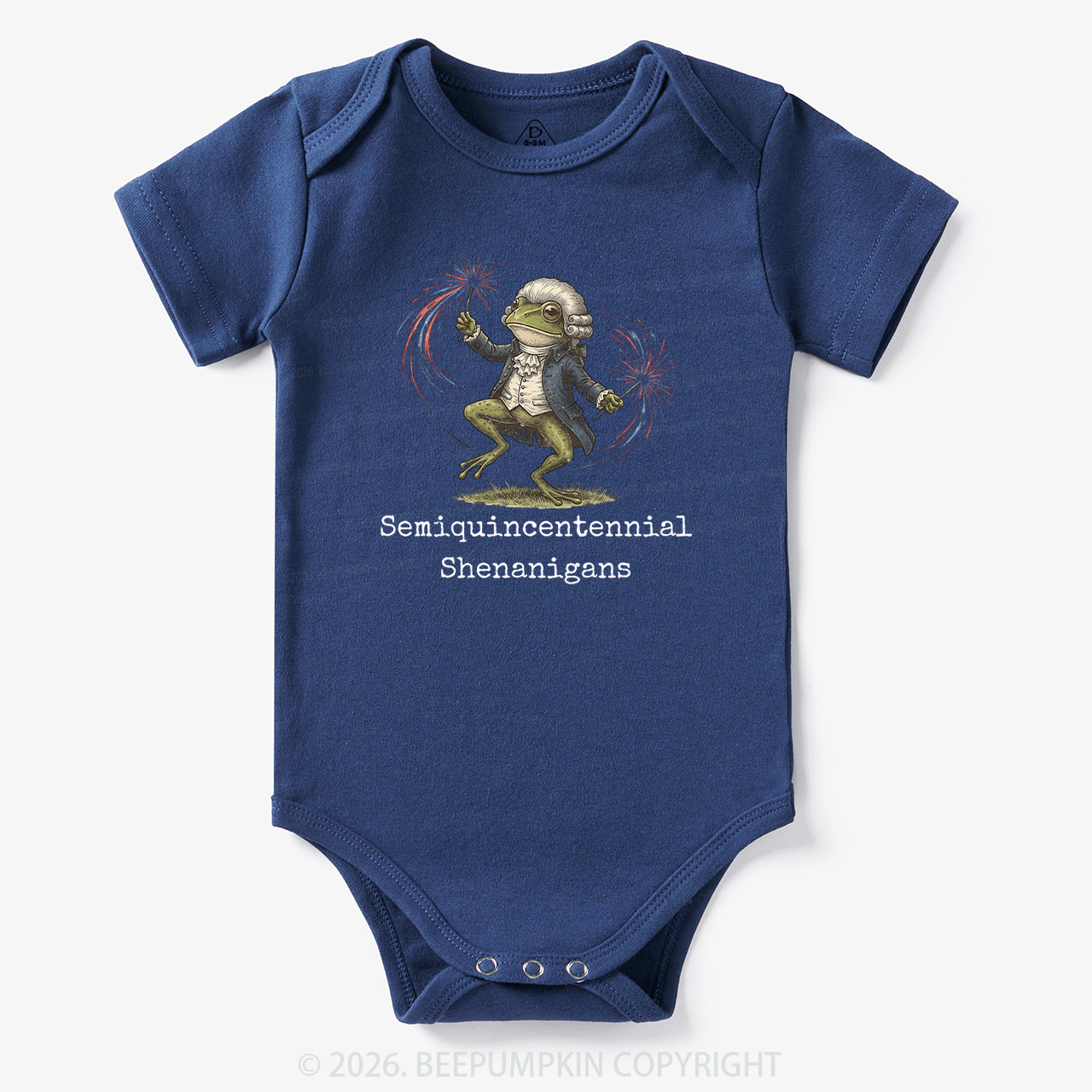 American 250th Anniversary Funny Frog Retro Bodysuit