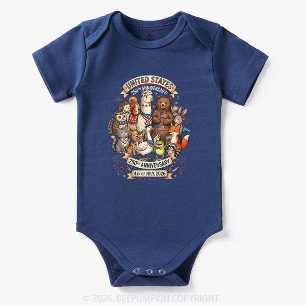 USA 250th Anniversary 4th of July Bodysuit