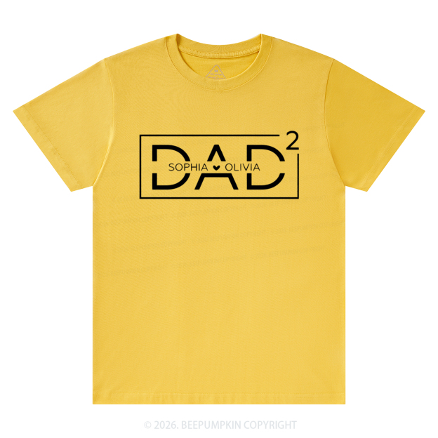Personalized Dad Squared With Kids Names T-Shirts