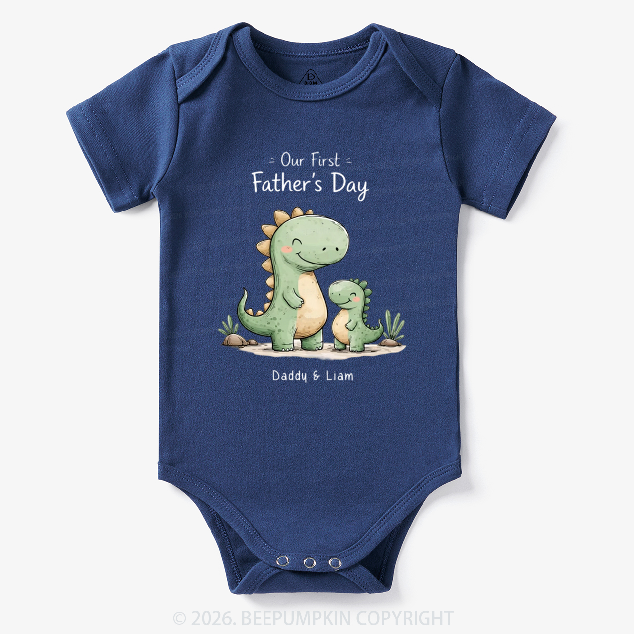 Personalized First Father's Day Dinosaur Bodysuit