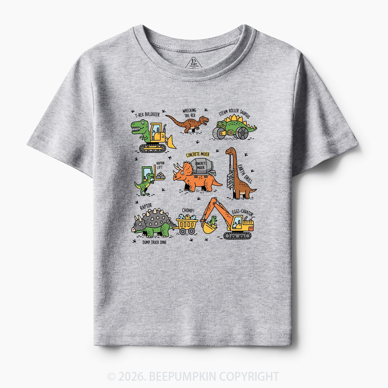 Dinosaur Construction Truck Toddler&Kid's Tees