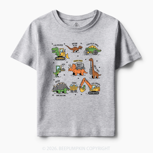 Dinosaur Construction Truck Toddler&Kid's Tees