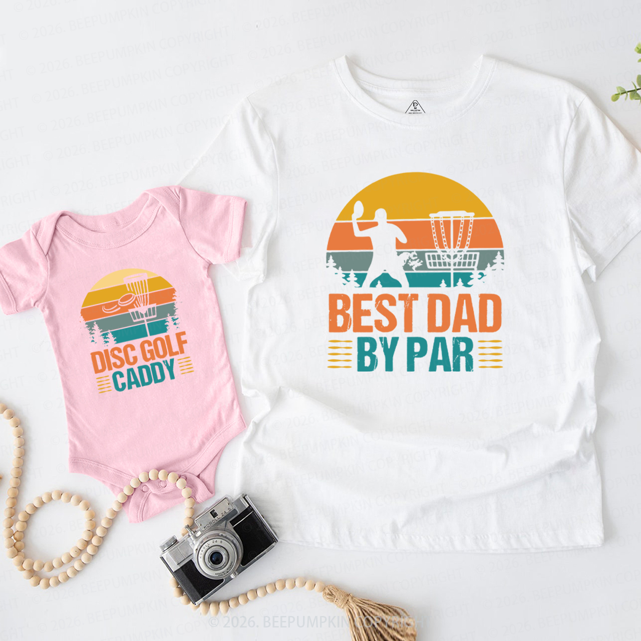 Best Dad By Par Disc Golf Dad&Me Matching Shirts