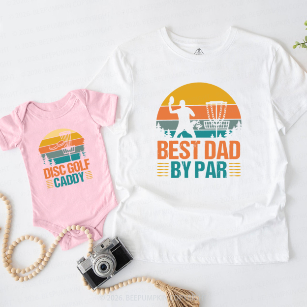 Best Dad By Par Disc Golf Dad&Me Matching Shirts