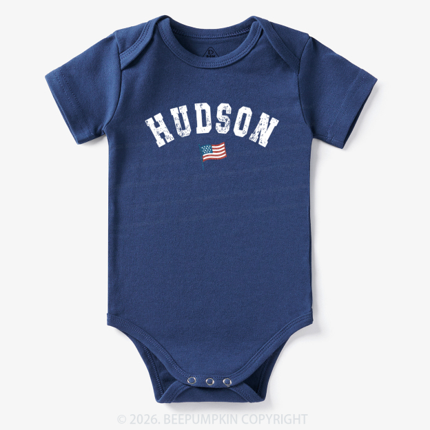 Personalized USA Flag with Name Bodysuit