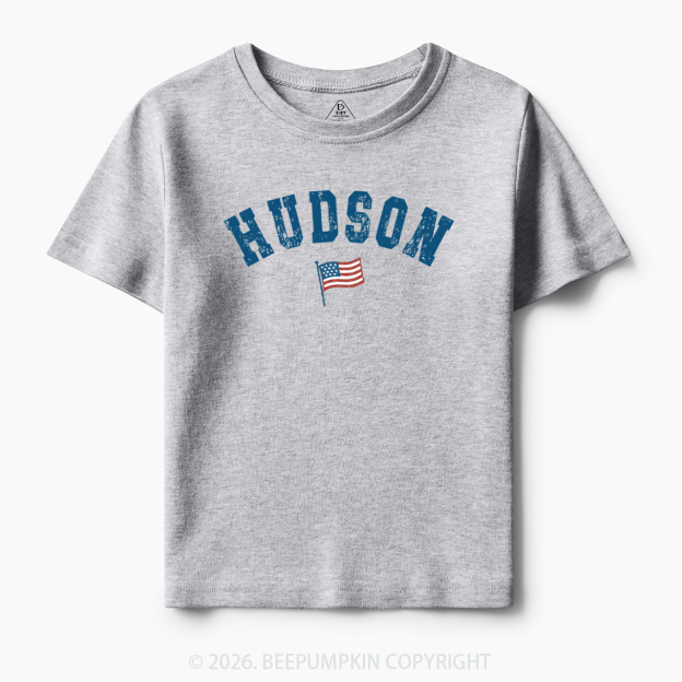 Personalized USA Flag with Name Toddler&Kid's Tees
