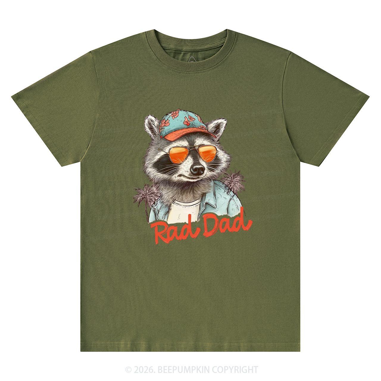 Retro Rad Dad Funny Raccoon T-Shirts