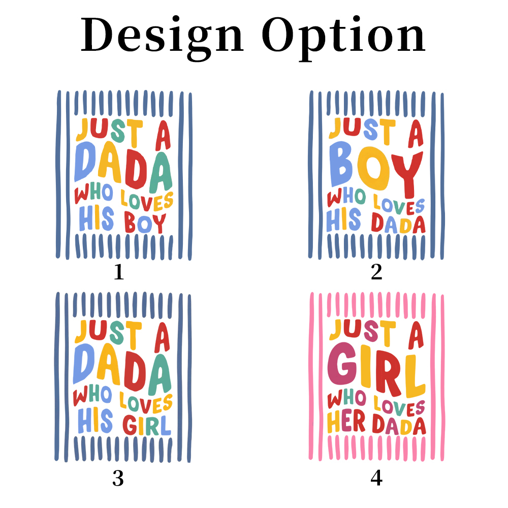Personalized Just a Dada Who Loves His Boy His Girl Dad&Me Matching Shirts