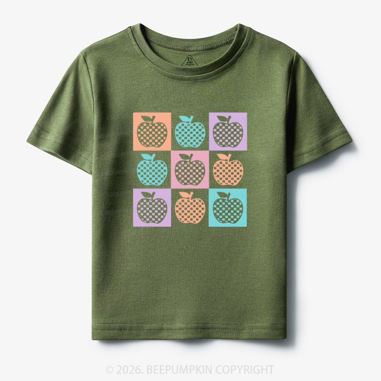 Retro Checkered Apple Toddler&Kid's Tees