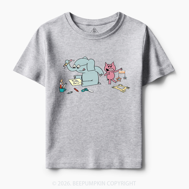 Elephant and Piggie Read More Book Toddler&Kid's Tees