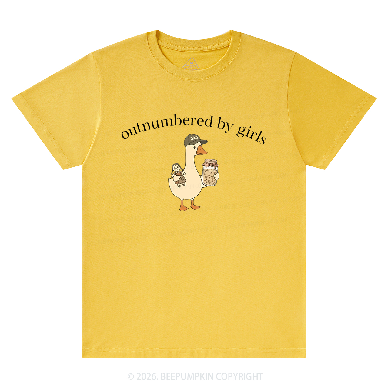 Outnumbered By Girls Dad Goose T-Shirts