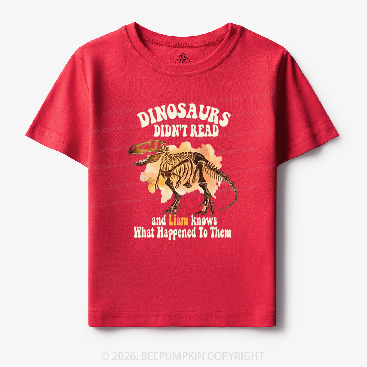 Personalized Dinosaur Skeleton Didn't Read Toddler&Kid's Tees