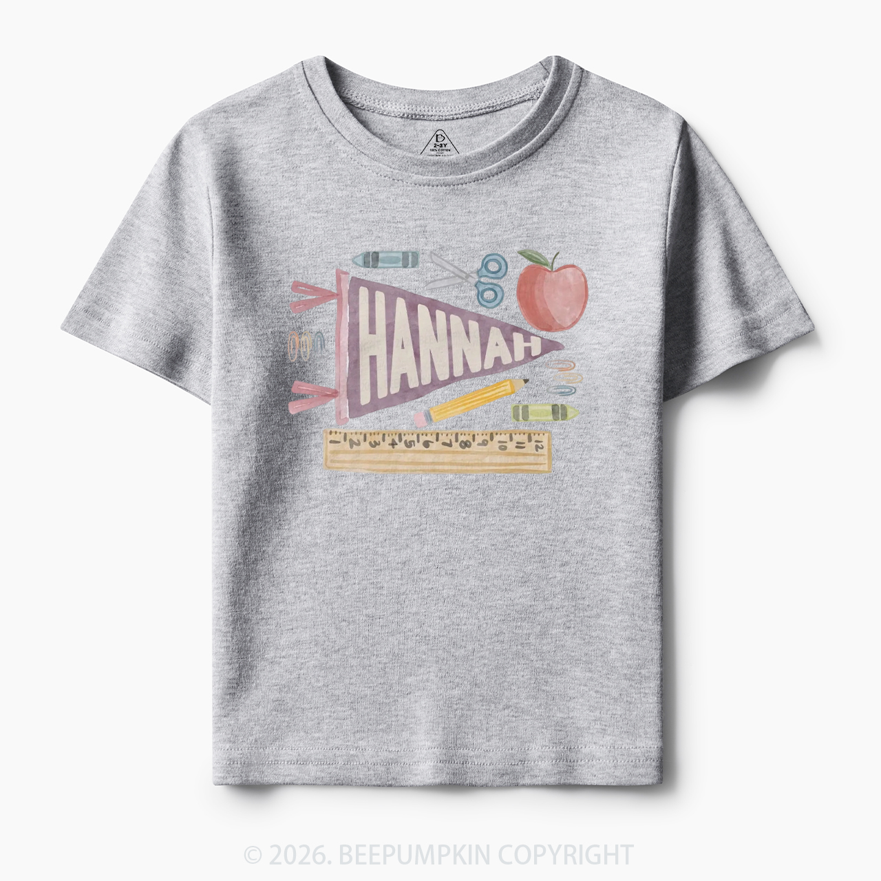 Personalized Name Pennant Back to School Toddler&Kid's Tees