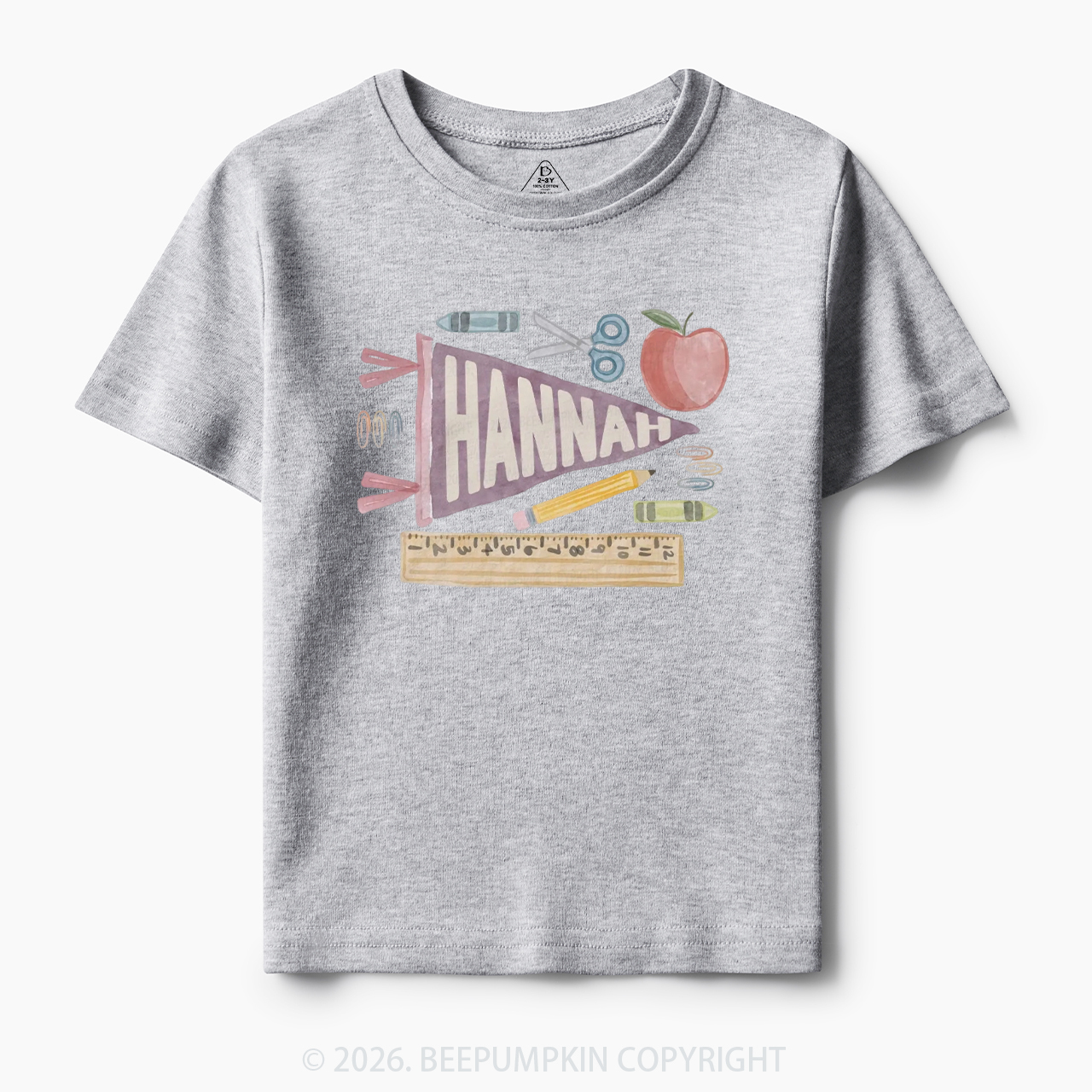 Personalized Name Pennant Back to School Toddler&Kid's Tees