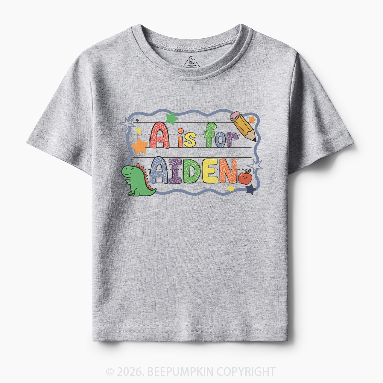Personalized Name Dinosaur First Day of School Toddler&Kid's Tees