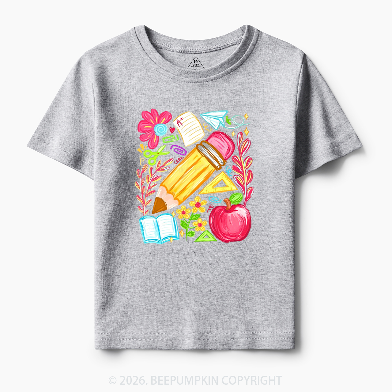 Boho Floral Pencil Coquette Back To School Toddler&Kid's Tees