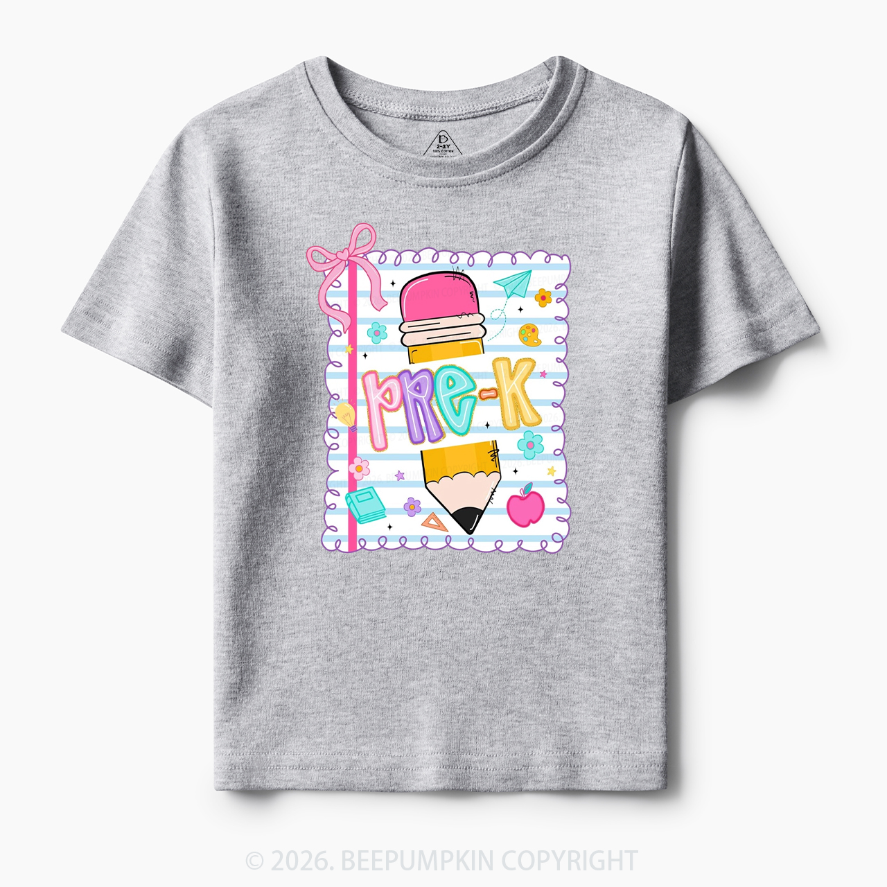 Back To School Pencil Coquette Bow Grades Toddler&Kid's Tees