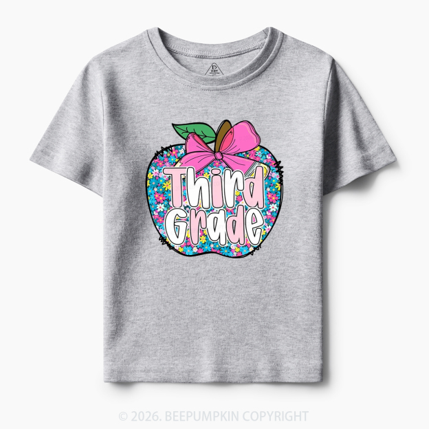 Preppy Back to School Coquette Retro Apple Toddler&Kid's Tees