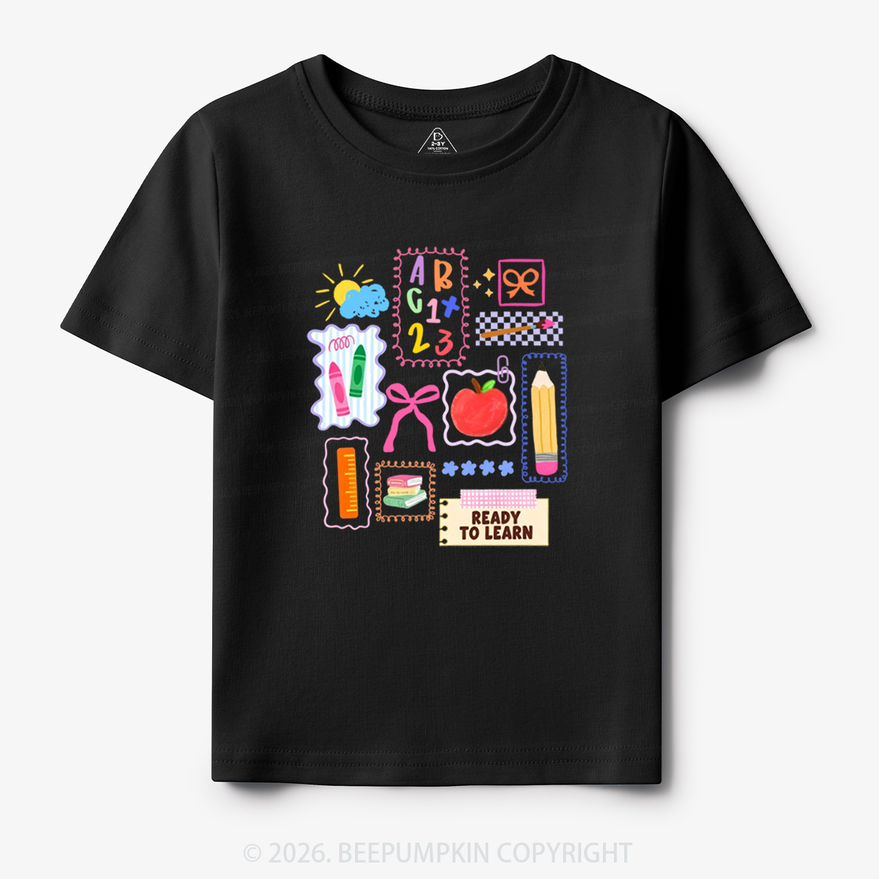 Ready To Learn Whimsical Pencil Bow Toddler&Kid's Tees