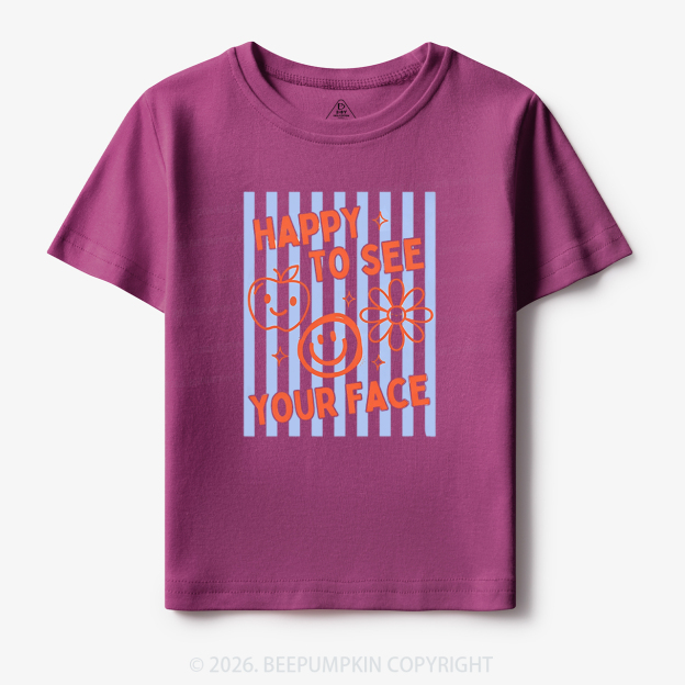Happy To See Your Face Retro Stripe Toddler&Kid's Tees