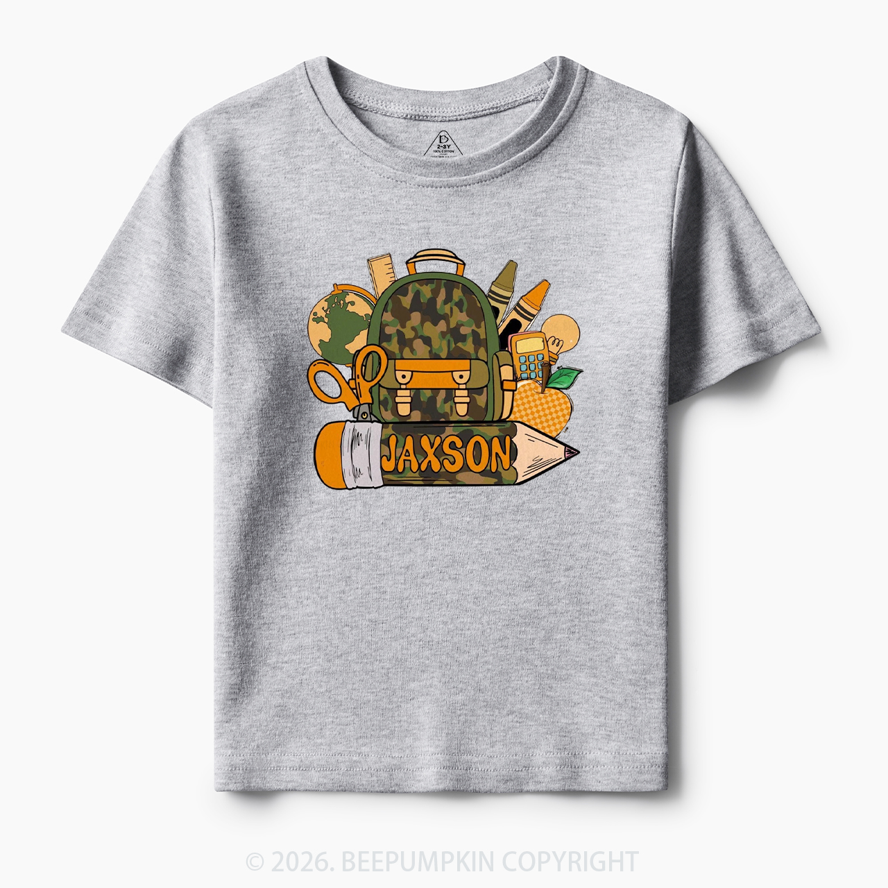 Personalized Camo Backpack Pencil Name Toddler&Kid's Tees