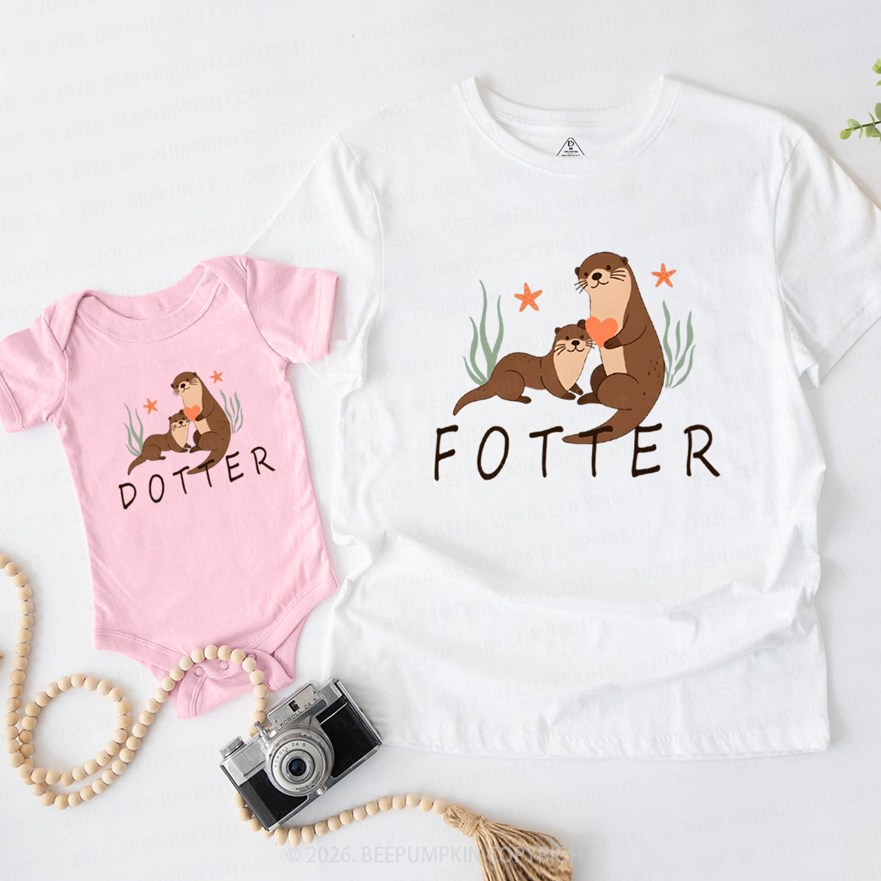 Funny Fotter Dotter Lil’ Otter Dad&Me Matching Shirts