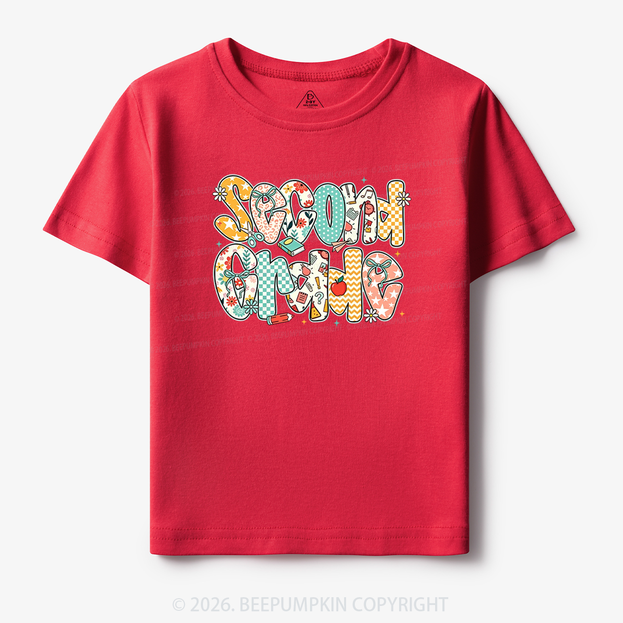 Preppy Floral Apple Pre-k 1st/2nd/3rd/4th Grade Toddler&Kid's Tees