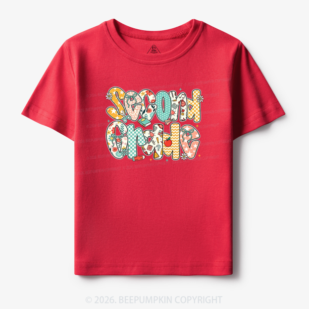 Preppy Floral Apple Pre-k 1st/2nd/3rd/4th Grade Toddler&Kid's Tees