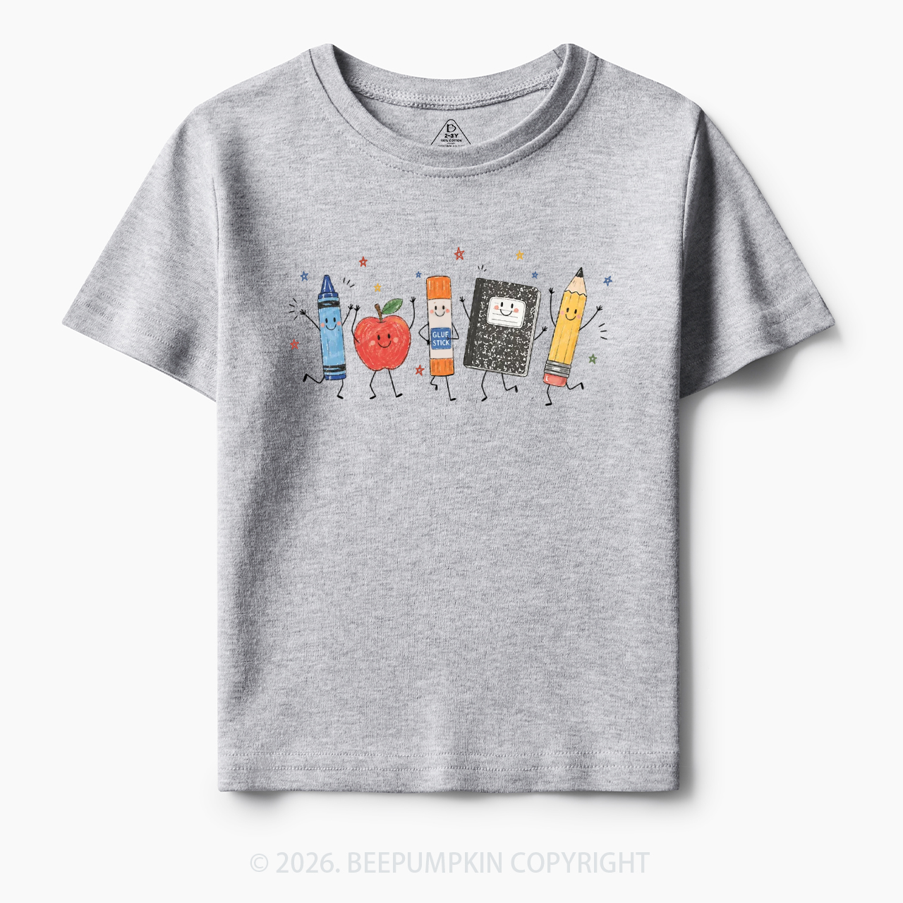 Crayon Apple Pencil Notebook Toddler&Kid's Tees