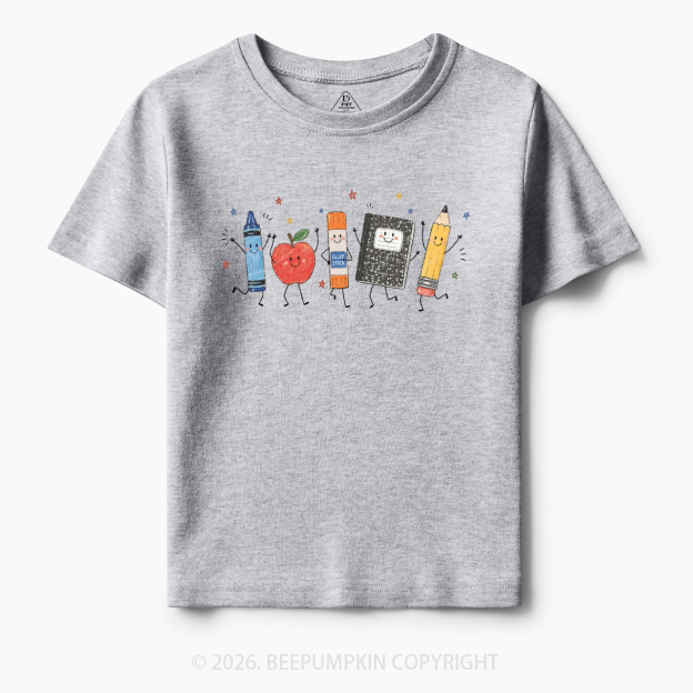 Crayon Apple Pencil Notebook Toddler&Kid's Tees