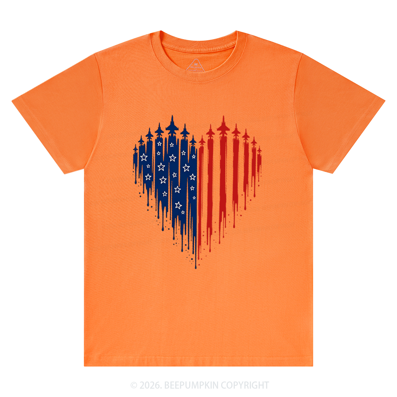 Patriotic 4th Of July American Flag Heart T-Shirts