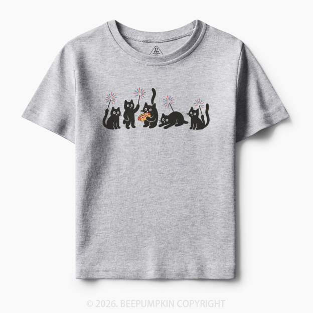 4th of July Funny Black Cats Toddler&Kid's Tees