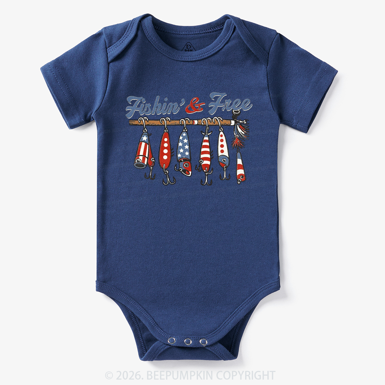 Fishin And Free Lure 4th Of July Bodysuit