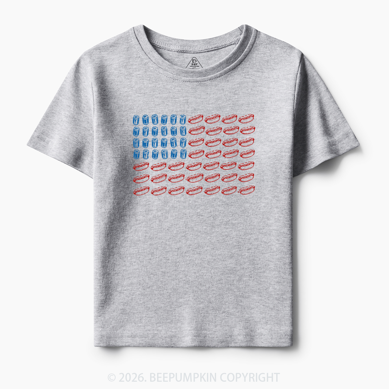 Funny 4th of July Hot Dog American Flag Toddler&Kid's Tees