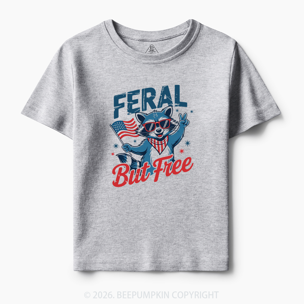 Feral Raccoon 4th of July Toddler&Kid's Tees