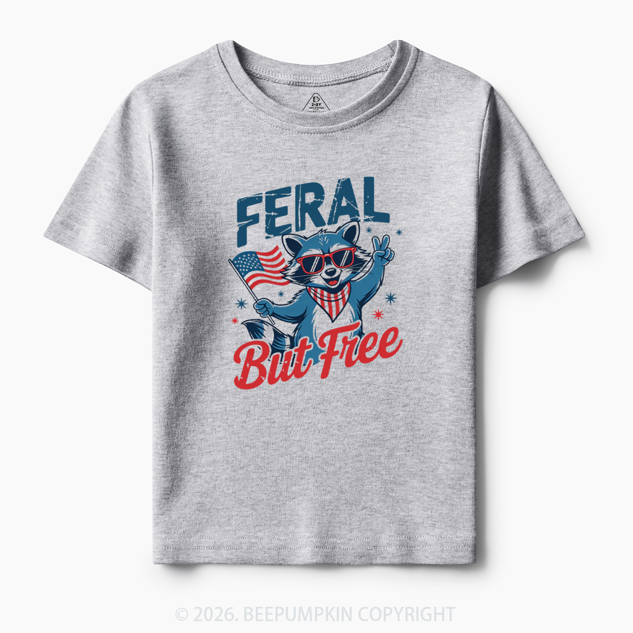 Feral Raccoon 4th of July Toddler&Kid's Tees